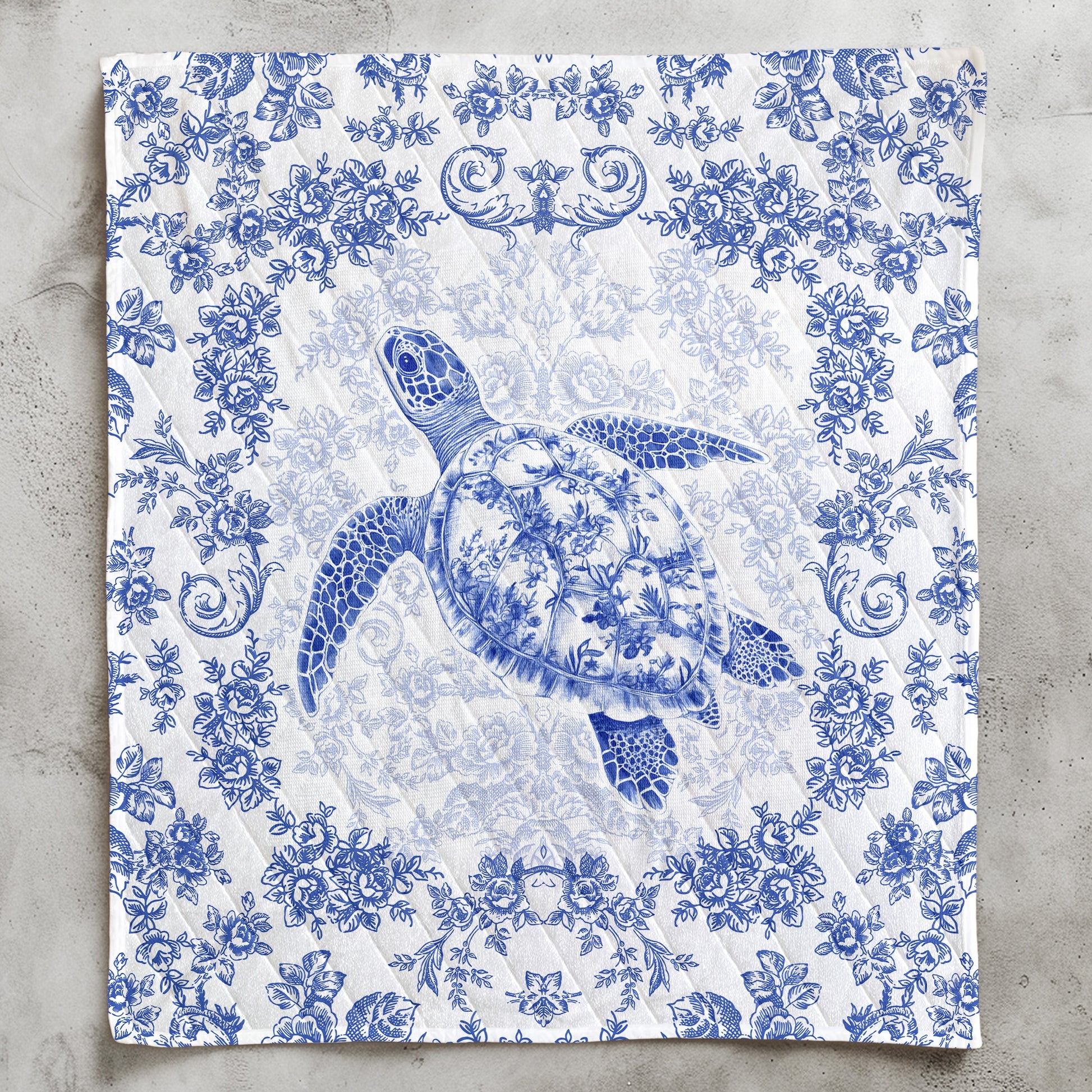 Personalized Vintage Sea Turtle Quilt Set