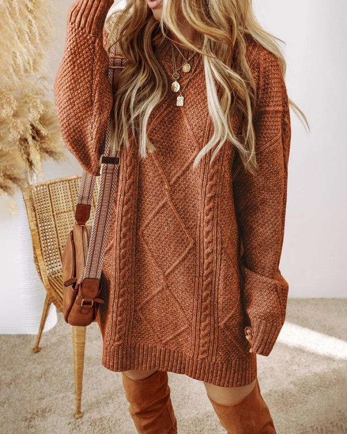 Pluto Cable Knit Sweater Dress