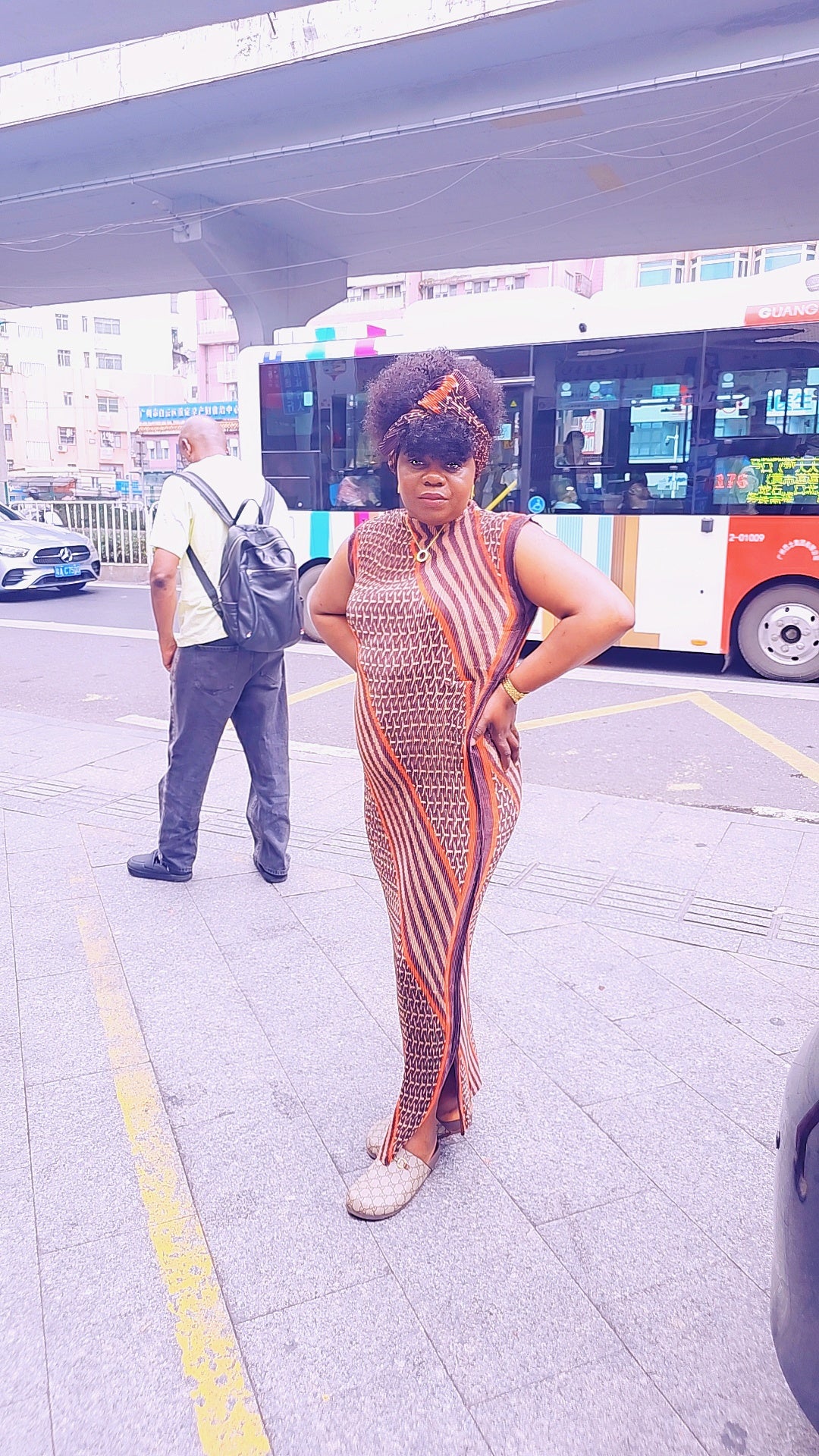 Elegant Pleated Maxi Dress with Exclusive Print & Matching Headscarf €25 or 2 for €40