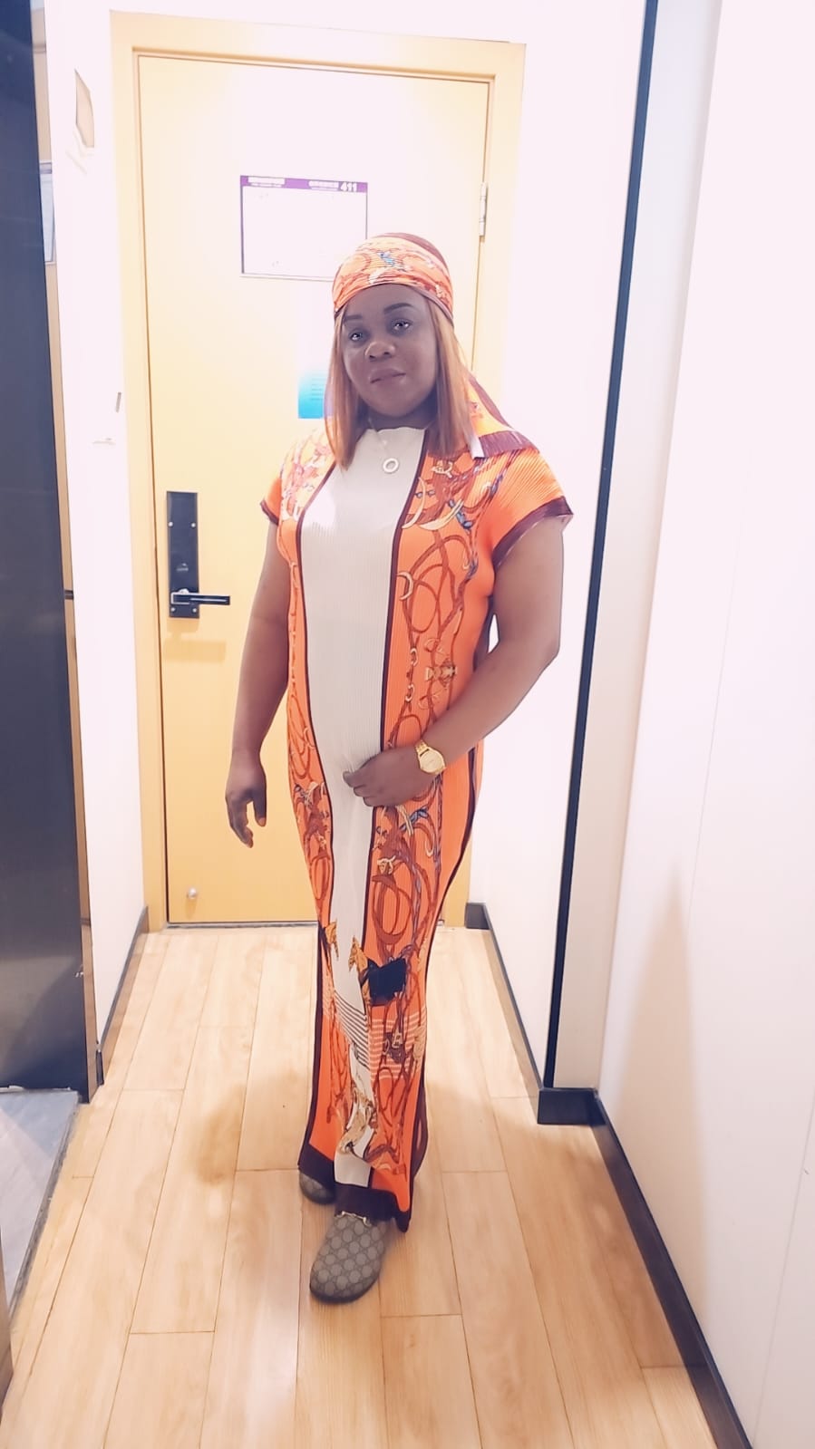 Elegant Pleated Maxi Dress with Exclusive Print & Matching Headscarf €25 or 2 for €40