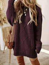 Pluto Cable Knit Sweater Dress