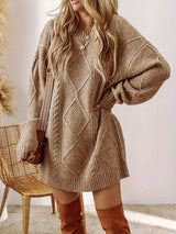 Pluto Cable Knit Sweater Dress